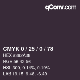 Color code: CMYK 0 / 25 / 0 / 78 | qconv.com