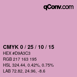 カラーコード: CMYK 0 / 25 / 10 / 15 | qconv.com
