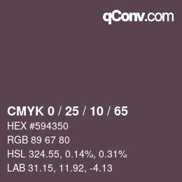 颜色代码: CMYK 0 / 25 / 10 / 65 | qconv.com