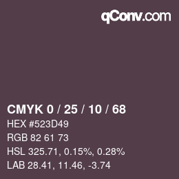 Color code: CMYK 0 / 25 / 10 / 68 | qconv.com