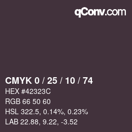 颜色代码: CMYK 0 / 25 / 10 / 74 | qconv.com