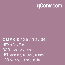 Color code: CMYK 0 / 25 / 12 / 34 | qconv.com