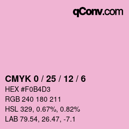 カラーコード: CMYK 0 / 25 / 12 / 6 | qconv.com