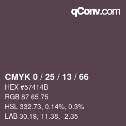 カラーコード: CMYK 0 / 25 / 13 / 66 | qconv.com