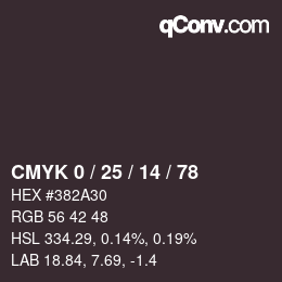Color code: CMYK 0 / 25 / 14 / 78 | qconv.com