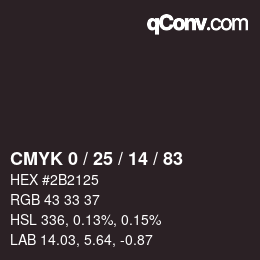 Color code: CMYK 0 / 25 / 14 / 83 | qconv.com