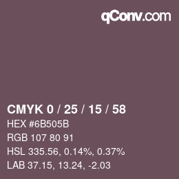 Color code: CMYK 0 / 25 / 15 / 58 | qconv.com