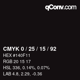 Código de color: CMYK 0 / 25 / 15 / 92 | qconv.com