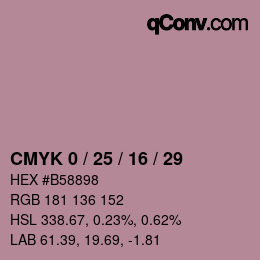 颜色代码: CMYK 0 / 25 / 16 / 29 | qconv.com
