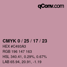 Color code: CMYK 0 / 25 / 17 / 23 | qconv.com