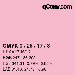 Color code: CMYK 0 / 25 / 17 / 3 | qconv.com