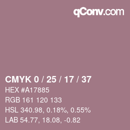 Código de color: CMYK 0 / 25 / 17 / 37 | qconv.com