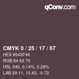 颜色代码: CMYK 0 / 25 / 17 / 67 | qconv.com
