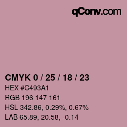 Color code: CMYK 0 / 25 / 18 / 23 | qconv.com