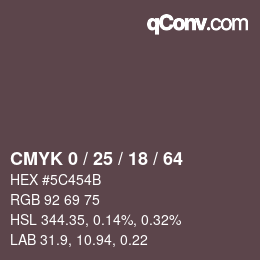 Color code: CMYK 0 / 25 / 18 / 64 | qconv.com
