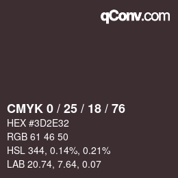 カラーコード: CMYK 0 / 25 / 18 / 76 | qconv.com