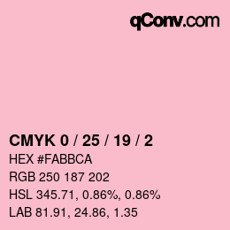 Color code: CMYK 0 / 25 / 19 / 2 | qconv.com