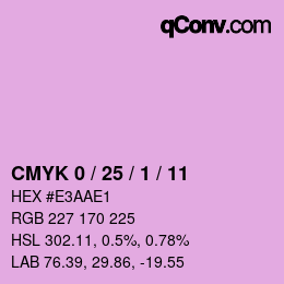 カラーコード: CMYK 0 / 25 / 1 / 11 | qconv.com