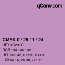 カラーコード: CMYK 0 / 25 / 1 / 24 | qconv.com