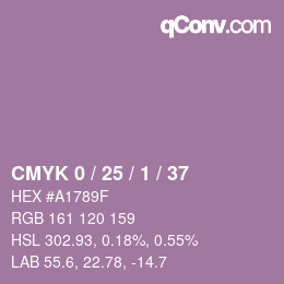カラーコード: CMYK 0 / 25 / 1 / 37 | qconv.com
