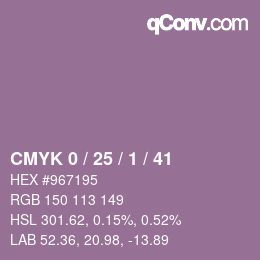 カラーコード: CMYK 0 / 25 / 1 / 41 | qconv.com