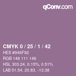 Color code: CMYK 0 / 25 / 1 / 42 | qconv.com