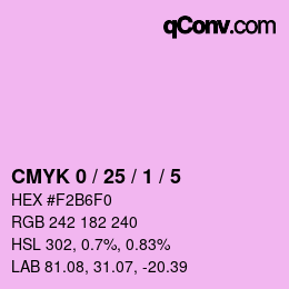 カラーコード: CMYK 0 / 25 / 1 / 5 | qconv.com