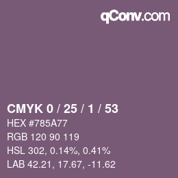 Farbcode: CMYK 0 / 25 / 1 / 53 | qconv.com