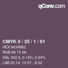 カラーコード: CMYK 0 / 25 / 1 / 61 | qconv.com