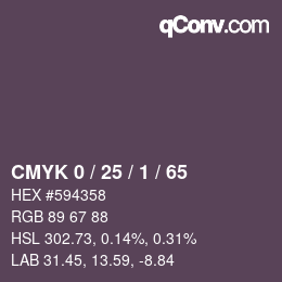 Color code: CMYK 0 / 25 / 1 / 65 | qconv.com