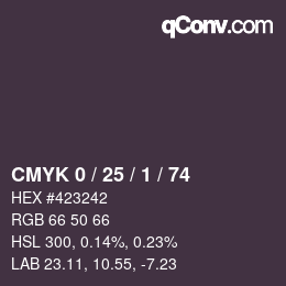 カラーコード: CMYK 0 / 25 / 1 / 74 | qconv.com