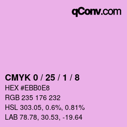 Farbcode: CMYK 0 / 25 / 1 / 8 | qconv.com