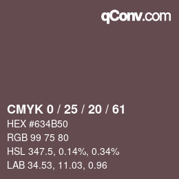 Color code: CMYK 0 / 25 / 20 / 61 | qconv.com