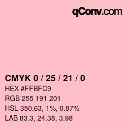 Color code: CMYK 0 / 25 / 21 / 0 | qconv.com