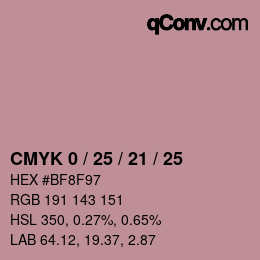 颜色代码: CMYK 0 / 25 / 21 / 25 | qconv.com