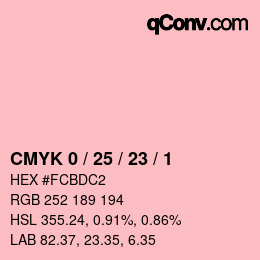颜色代码: CMYK 0 / 25 / 23 / 1 | qconv.com