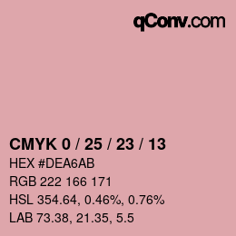 颜色代码: CMYK 0 / 25 / 23 / 13 | qconv.com