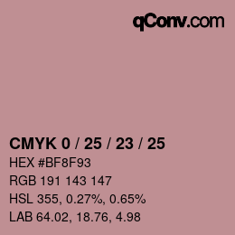 颜色代码: CMYK 0 / 25 / 23 / 25 | qconv.com