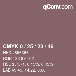 カラーコード: CMYK 0 / 25 / 23 / 48 | qconv.com