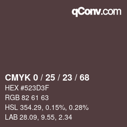 カラーコード: CMYK 0 / 25 / 23 / 68 | qconv.com