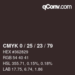 Color code: CMYK 0 / 25 / 23 / 79 | qconv.com