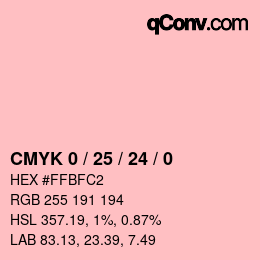 Color code: CMYK 0 / 25 / 24 / 0 | qconv.com