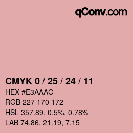 カラーコード: CMYK 0 / 25 / 24 / 11 | qconv.com