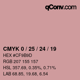 カラーコード: CMYK 0 / 25 / 24 / 19 | qconv.com