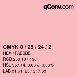 カラーコード: CMYK 0 / 25 / 24 / 2 | qconv.com