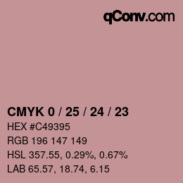 カラーコード: CMYK 0 / 25 / 24 / 23 | qconv.com