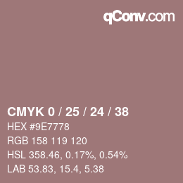 颜色代码: CMYK 0 / 25 / 24 / 38 | qconv.com