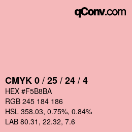 カラーコード: CMYK 0 / 25 / 24 / 4 | qconv.com