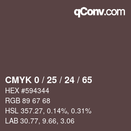 Color code: CMYK 0 / 25 / 24 / 65 | qconv.com