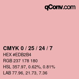 カラーコード: CMYK 0 / 25 / 24 / 7 | qconv.com